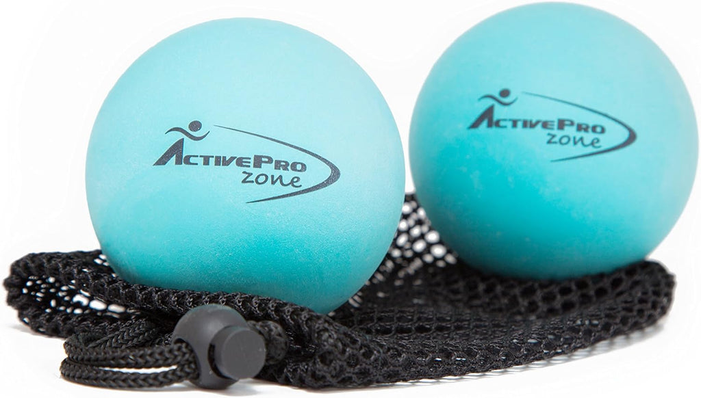 Massage Therapy Balls by  ● Best 4 Deep Pressure, Trigger Point, Myofascial Release & Physical Therapy ● Used in Yoga, Pilates ● Instant Tension & Pain Relief ● Relax Sore Muscles ● Set of 2 Extra Firm Rubber Balls Sized Ø2¾ʺ W/Mesh Bag