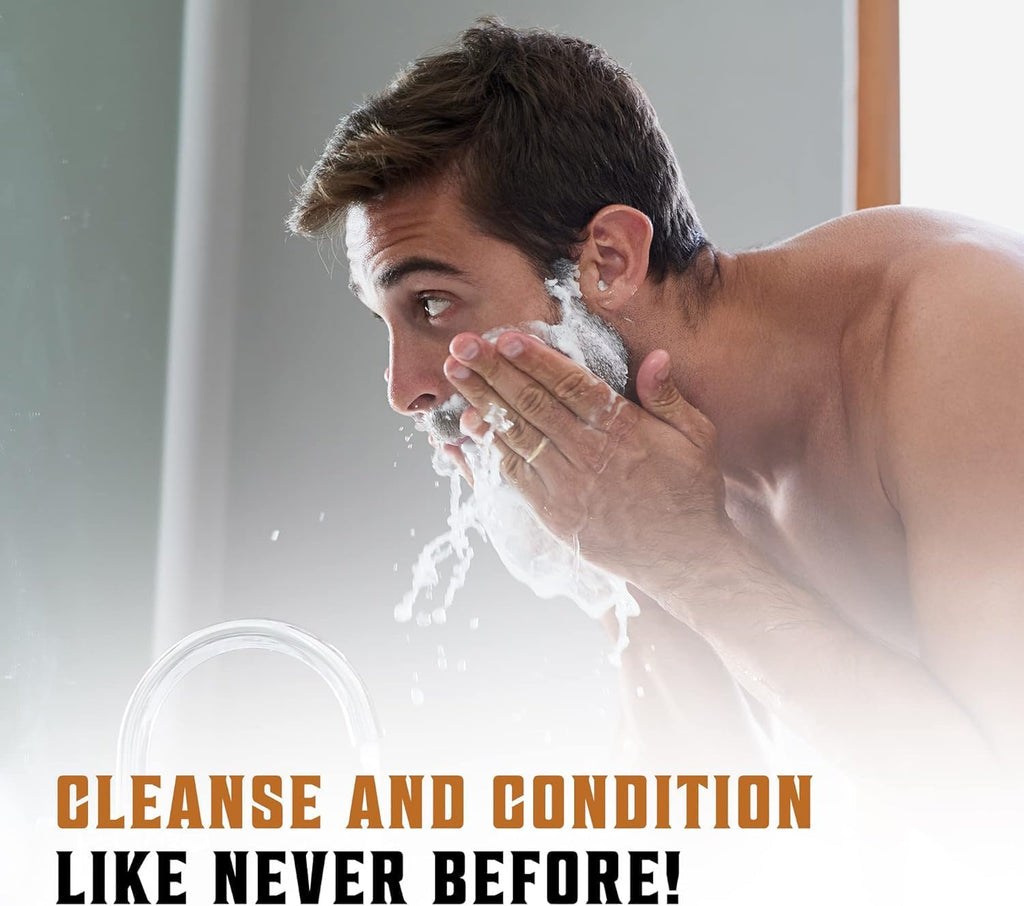 - Beard Wash & Beard Conditioner Set with Argan & Jojoba Oil - Softens & Strengthens - Beard Shampoo & Conditioner - Sandalwood - 150 Ml X 2