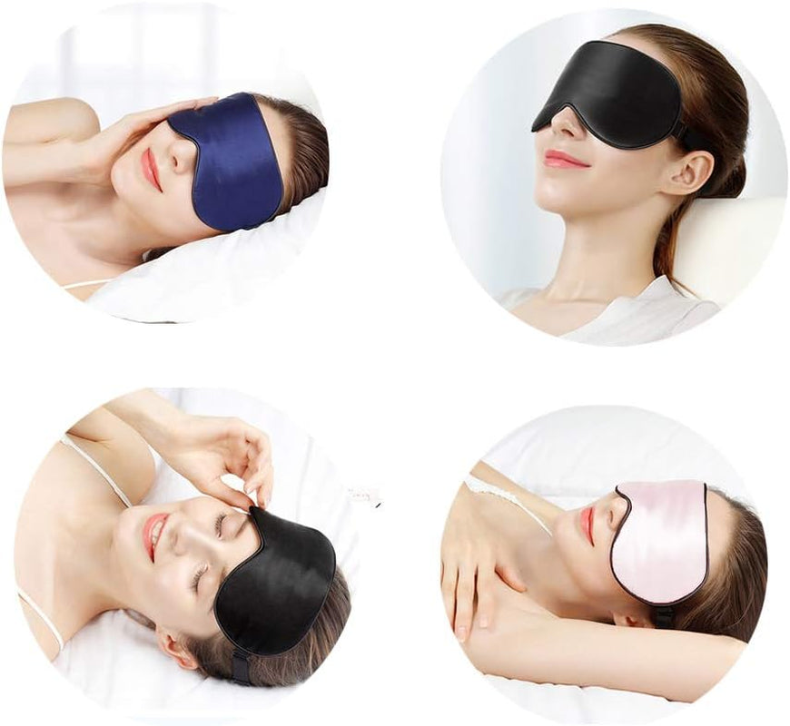 100% Silk Sleep Mask Comfortable,Super Soft Blindfold Eye Mask Block Light for Sleeping,Shift Work,Naps,Travel,Yoga with Adjustable Strap (Pink)