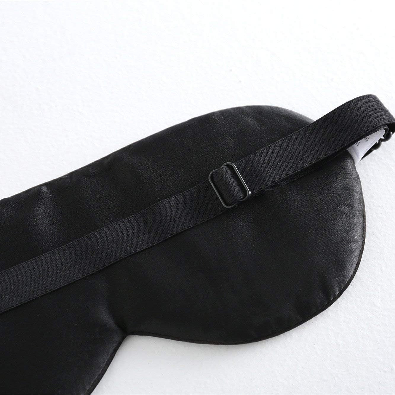 100% Silk Sleep Mask Comfortable,Super Soft Blindfold Eye Mask Block Light for Sleeping,Shift Work,Naps,Travel,Yoga with Adjustable Strap (Pink)