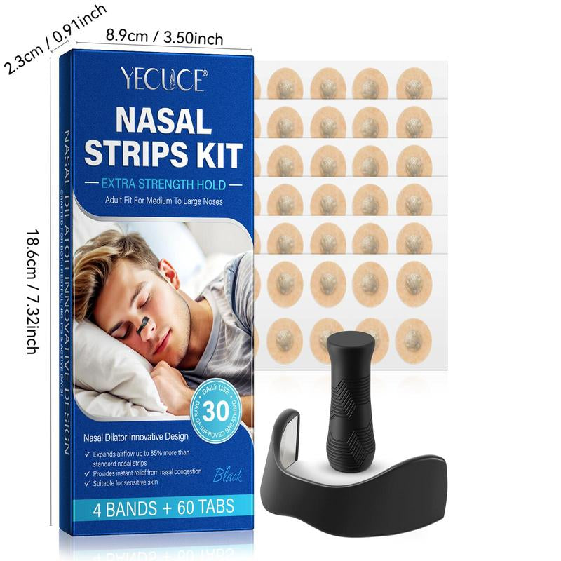 Magnetic Anti-Snoring Set, Skin Care Nasal Strips for Improving Night Sleep Quality, Nose Strips Breathing Sleep Aid Supplies for Men & Women, Can Fit Most People'S Nose Shape, Birthday Gift for Bf, Blue Kits