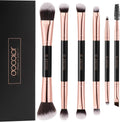 Makeup Brushes 6Pieces Double Sided Makeup Brushes Set Professional Foundation Eyeshadow Travel Make up Brushes Kits