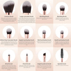 Makeup Brushes 6Pieces Double Sided Makeup Brushes Set Professional Foundation Eyeshadow Travel Make up Brushes Kits