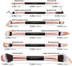 Makeup Brushes 6Pieces Double Sided Makeup Brushes Set Professional Foundation Eyeshadow Travel Make up Brushes Kits