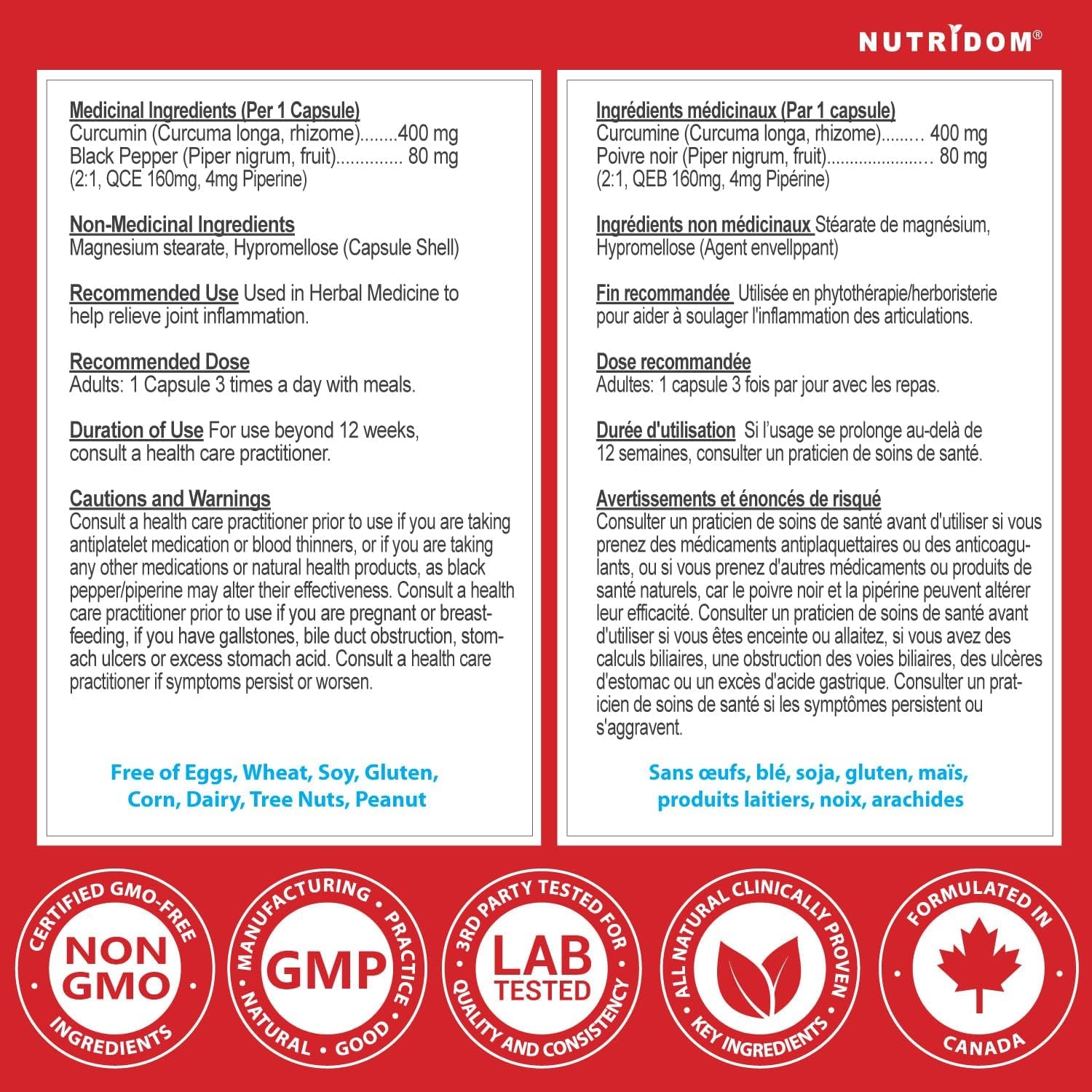 Fortified Curcumin + Piperine 60 Vcaps