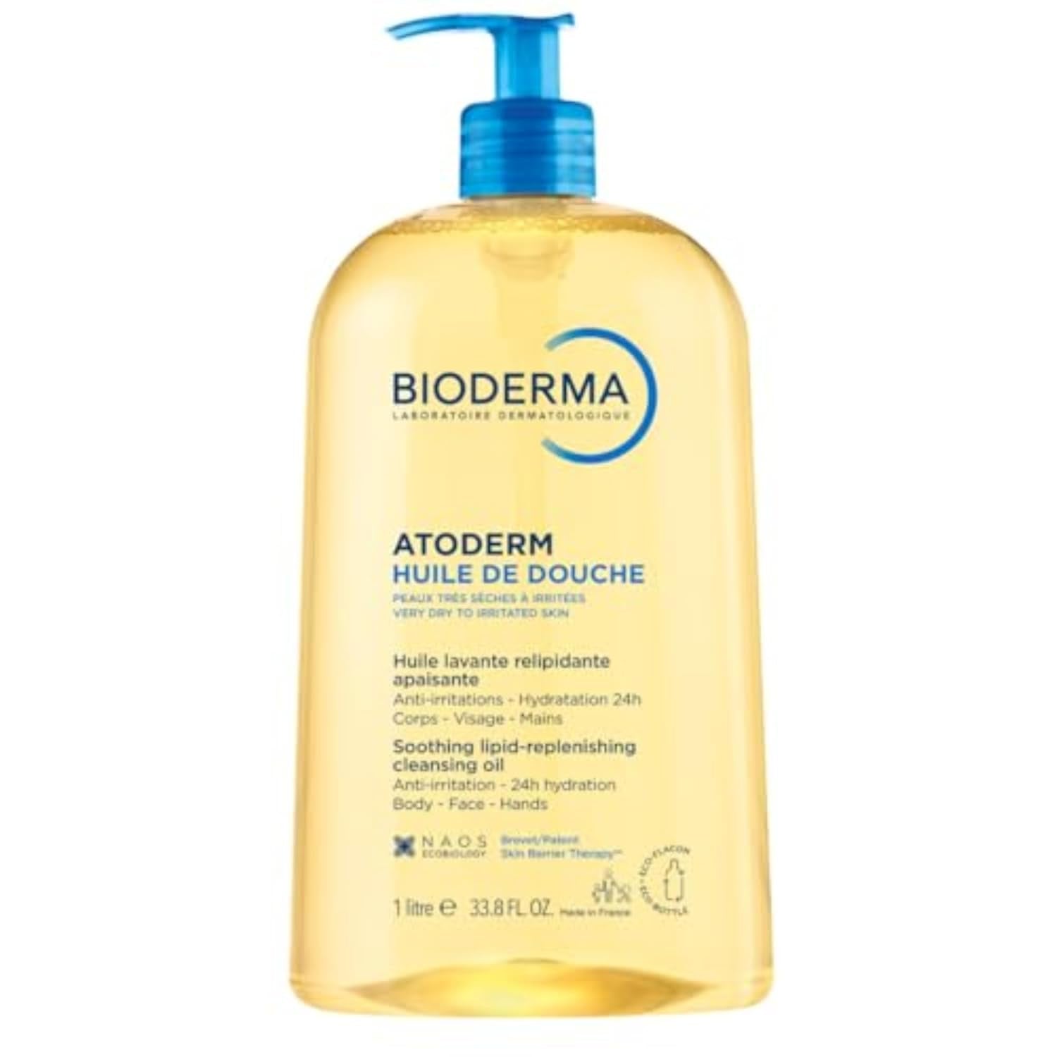 Bioderma Atoderm Shower-Oil, Cleansing-Oil for Face & Body, urishing Cleansing Oil for Dry to Atopic Sensitive Skin for Softer & Smooth Skin for Your Whole Family